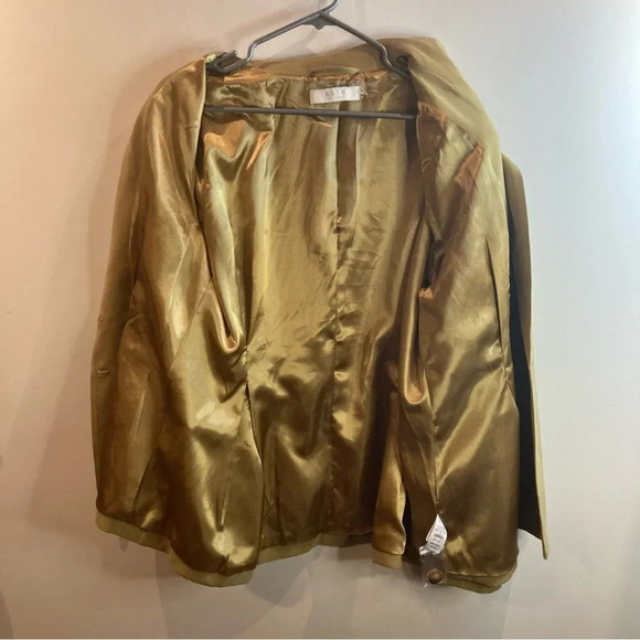 ASTR THE LABEL Sz XL Double Breasted Vintage Gold Lined Blazer Jacket w/ Pockets - Picture 7 of 11
